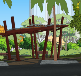 现代公园景观su模型