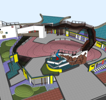 现代公园景观su模型