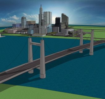 现代大桥免费su模型