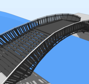 现代拱桥免费su模型