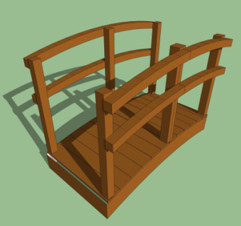 自然风木桥免费su模型