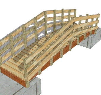 自然风木桥免费su模型