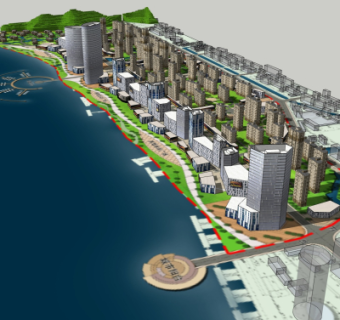 现代小区规划su模型