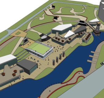 现代商业街su模型