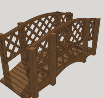 自然风木桥免费su模型