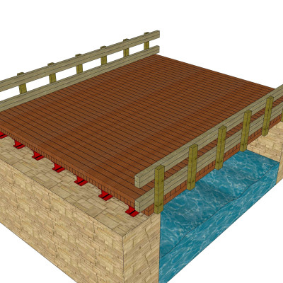 自然风木桥su模型