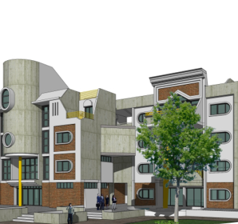 简欧公寓楼su模型