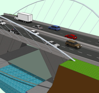 现代大桥免费su模型