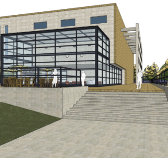 现代饭店su模型