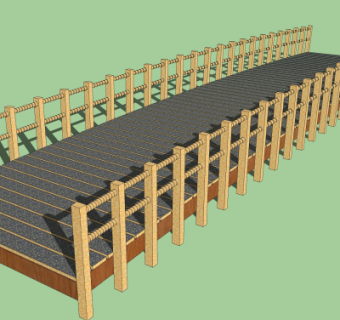 自然风木桥免费su模型