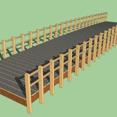 自然风木桥su模型