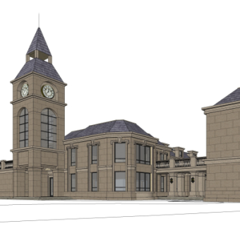 欧式商业街su模型