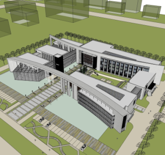 现代办公楼su模型