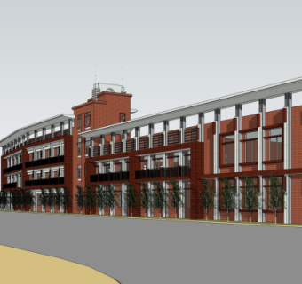 现代教学楼su模型