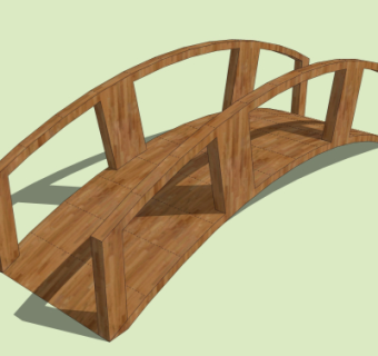 自然风木桥免费su模型