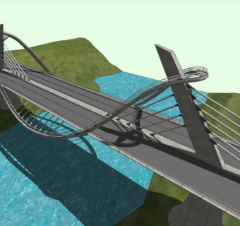 现代大桥免费su模型