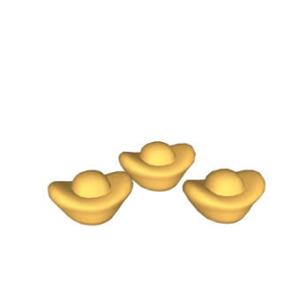 中式元宝摆件su模型