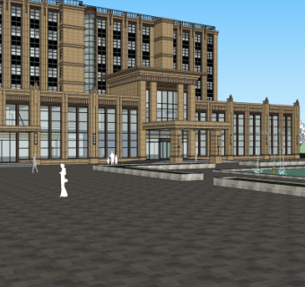 新古典酒店su模型