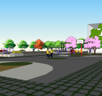 现代公园景观su模型