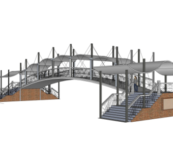 现代人行天桥免费su模型