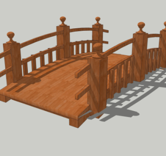 自然风木桥免费su模型