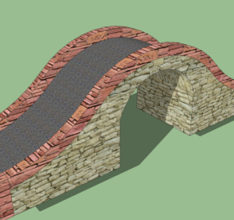 自然风拱桥免费su模型