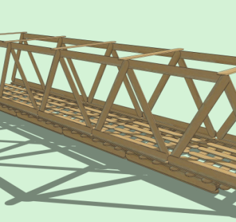 自然风木桥免费su模型