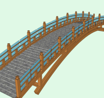 中式拱桥免费su模型