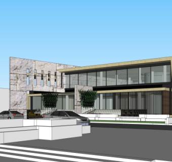 现代办公楼su模型