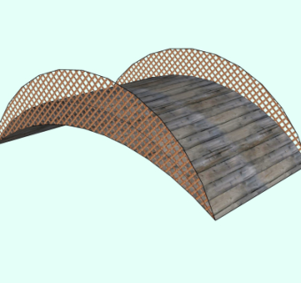 自然风拱桥免费su模型