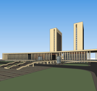 现代办公楼su模型