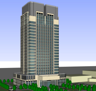 现代办公楼su模型