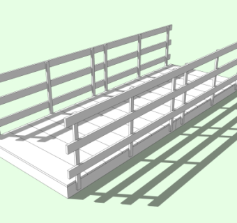 现代木桥免费su模型