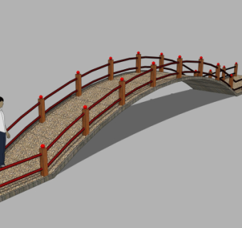 现代拱桥免费su模型