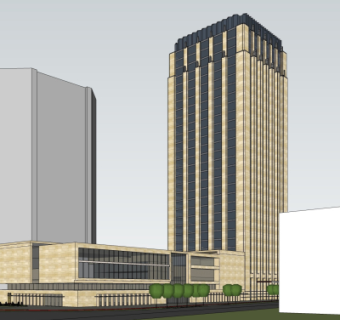 新古典办公楼su模型