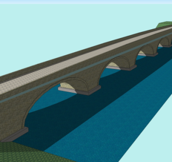 自然风石桥免费su模型