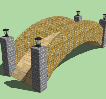 自然风石桥免费su模型