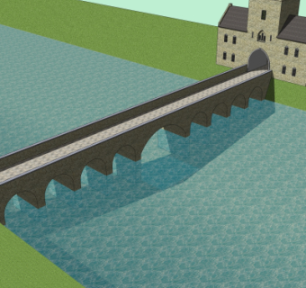 自然风石桥免费su模型