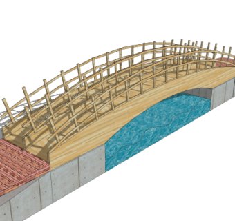 自然风木桥免费su模型
