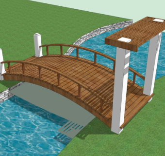 自然风拱桥免费su模型