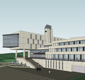 现代办公楼su模型