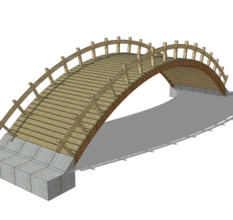 自然风拱桥免费su模型