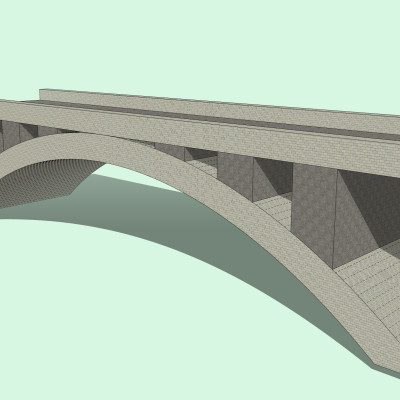 自然风石桥su模型
