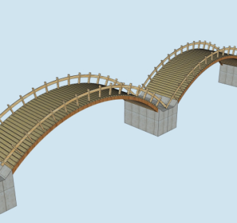 自然风拱桥免费su模型