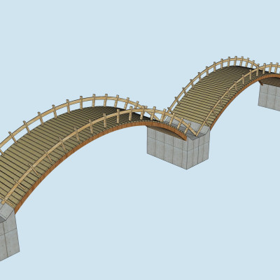 自然风拱桥su模型