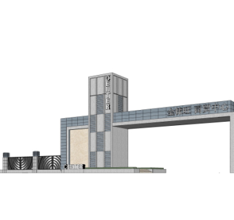 现代建筑门头su模型