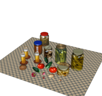 现代水果罐头su模型