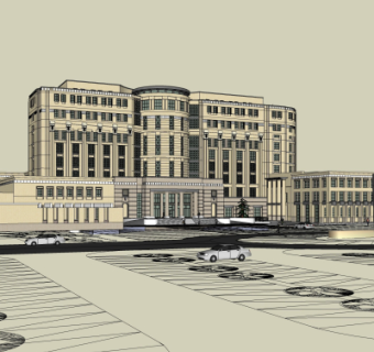 新古典办公楼su模型