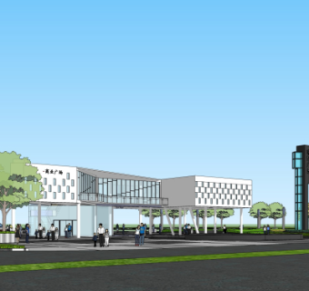 现代办公楼su模型