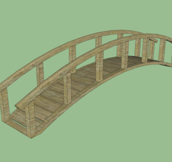 自然风木桥免费su模型